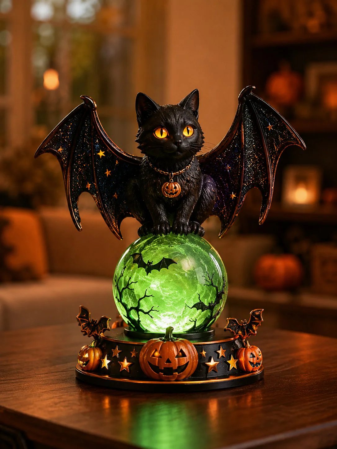 🔥 Last Day 55% OFF🎃Halloween Raven Crystal Ball Lighted Decor👻
