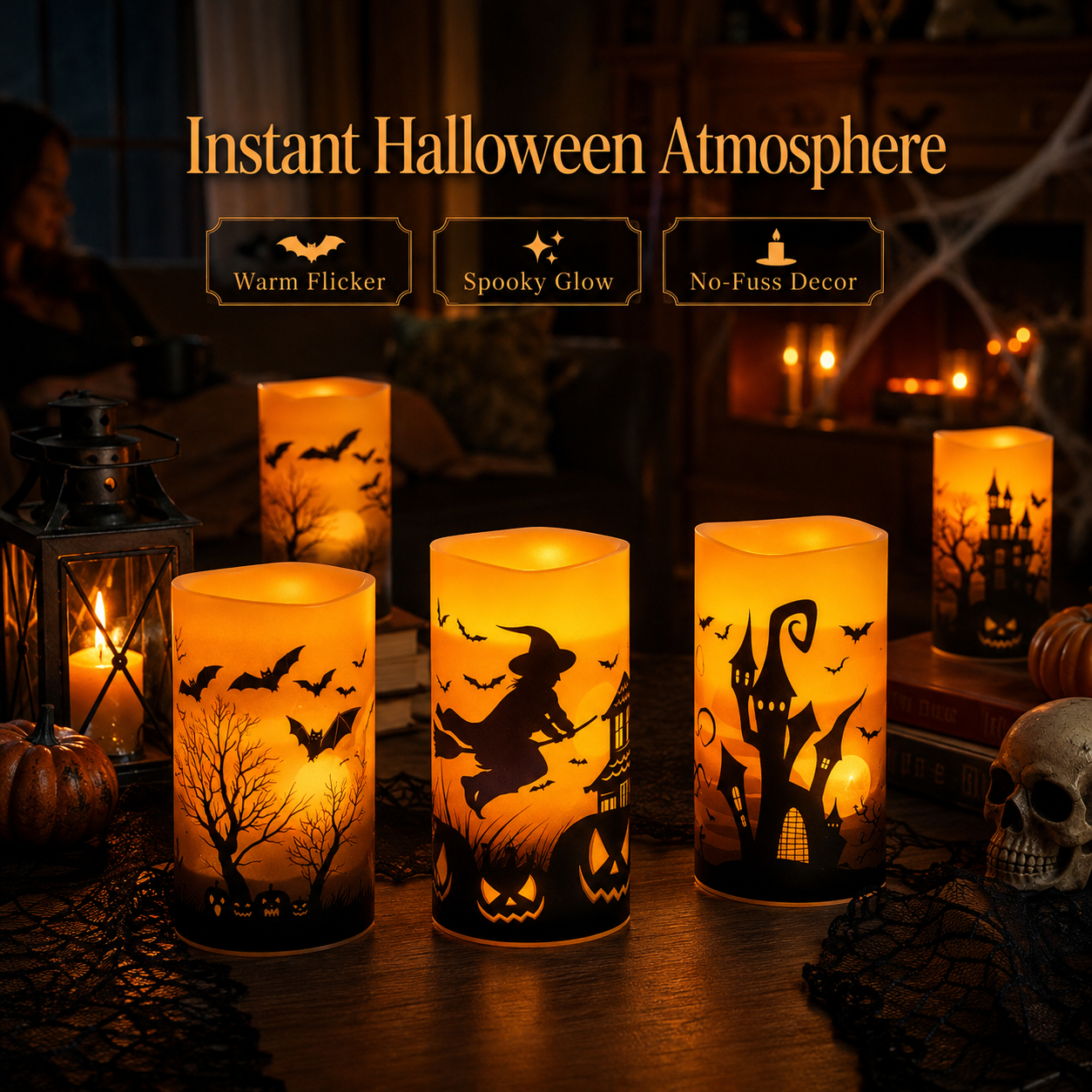 🔥 Massive 60% OFF-🕯️ Halloween Flameless Flickering Candle Set