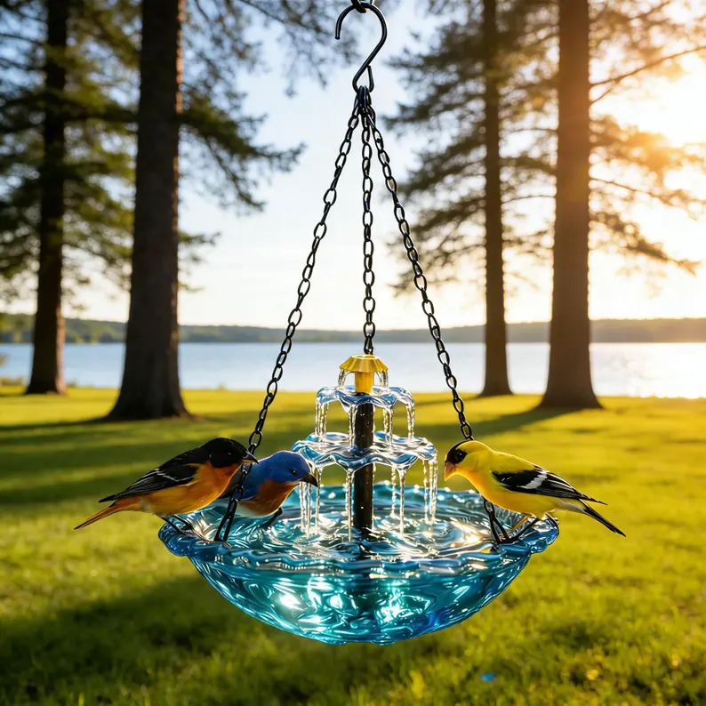 ✨2026 Spring special offer 49% off-🐦Solar Cascade Hanging Bird Bath Fountain
