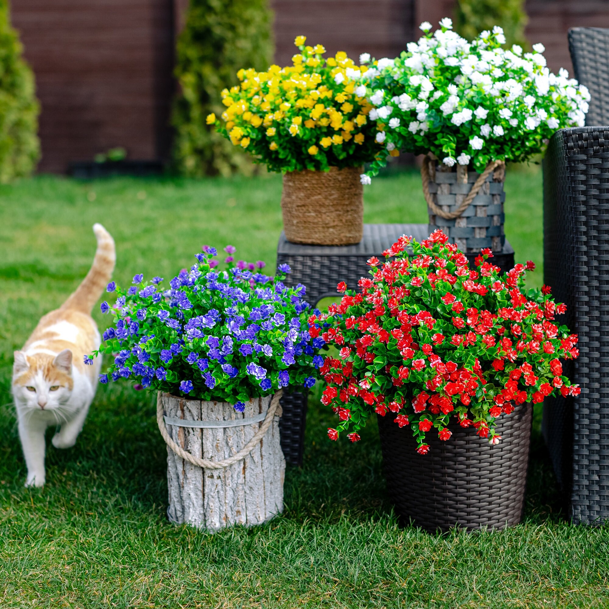 75% OFF 🔥 UV-Resistant Mini Rose Artificial Flowers for Outdoor Planters