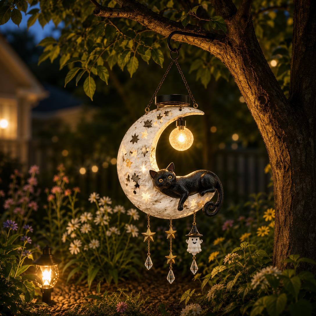 🎃 Halloween Early Bird Sale | 50% OFF Black Cat Moon Solar Lantern