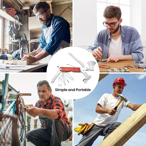 (🎅 Akciós akció - 50% kedvezménnyel) - 16 az 1-ben hordozható többfunkciós karmos kalapács szerszám autós otthoni túrázáshoz