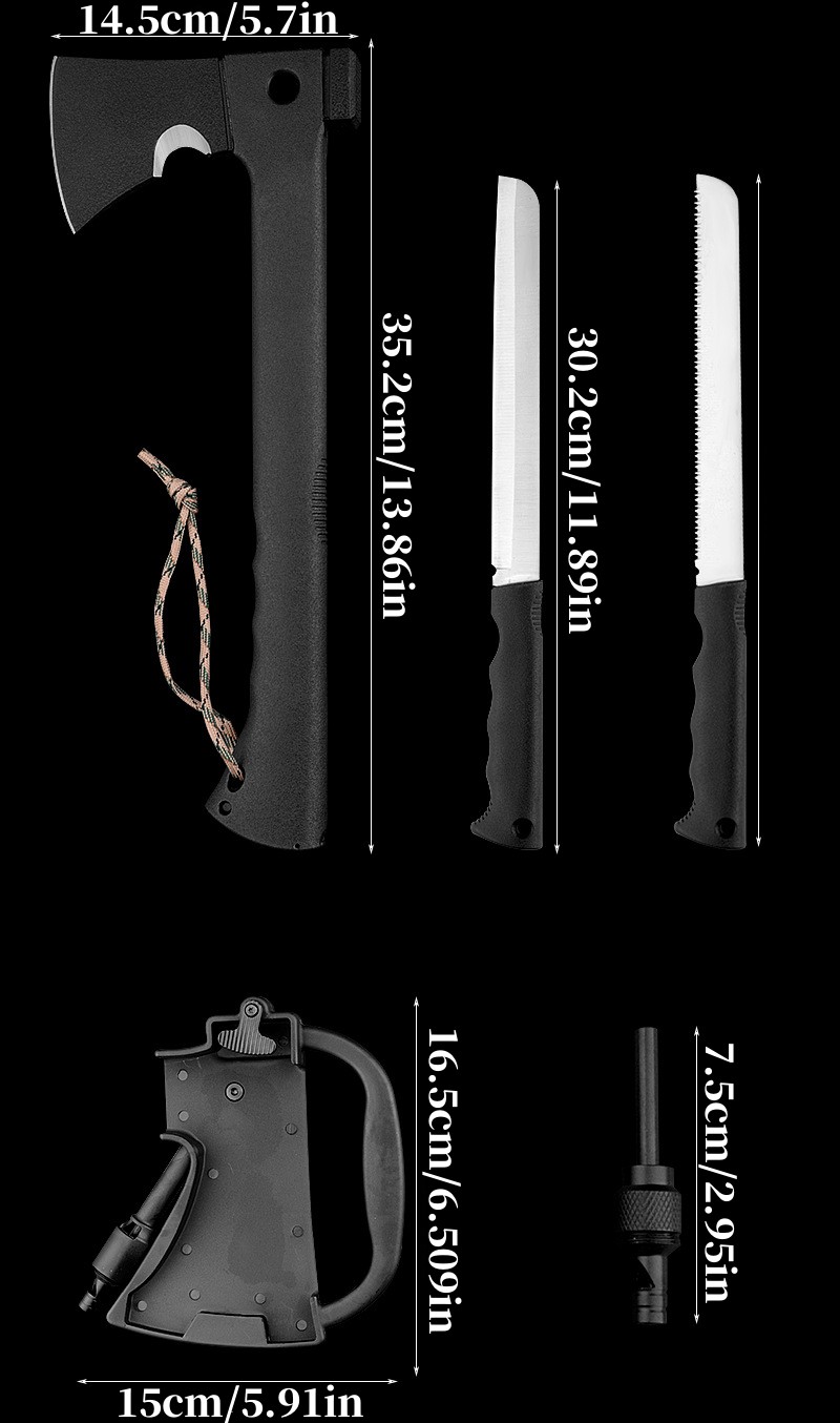 【80% popust】Večnamenska taktična sekira Sekira in kladivo v enem nedrsečem ročaju