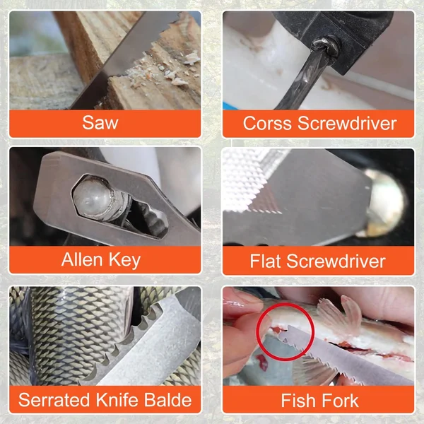 (🎅 Akciós akció - 50% kedvezménnyel) - 16 az 1-ben hordozható többfunkciós karmos kalapács szerszám autós otthoni túrázáshoz