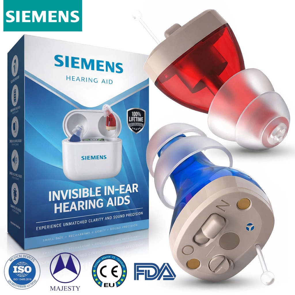 Siemens Ultra OTC hallókészülék – Láthatatlan, újratölthető CIC kivitel, FDA által jóváhagyva
