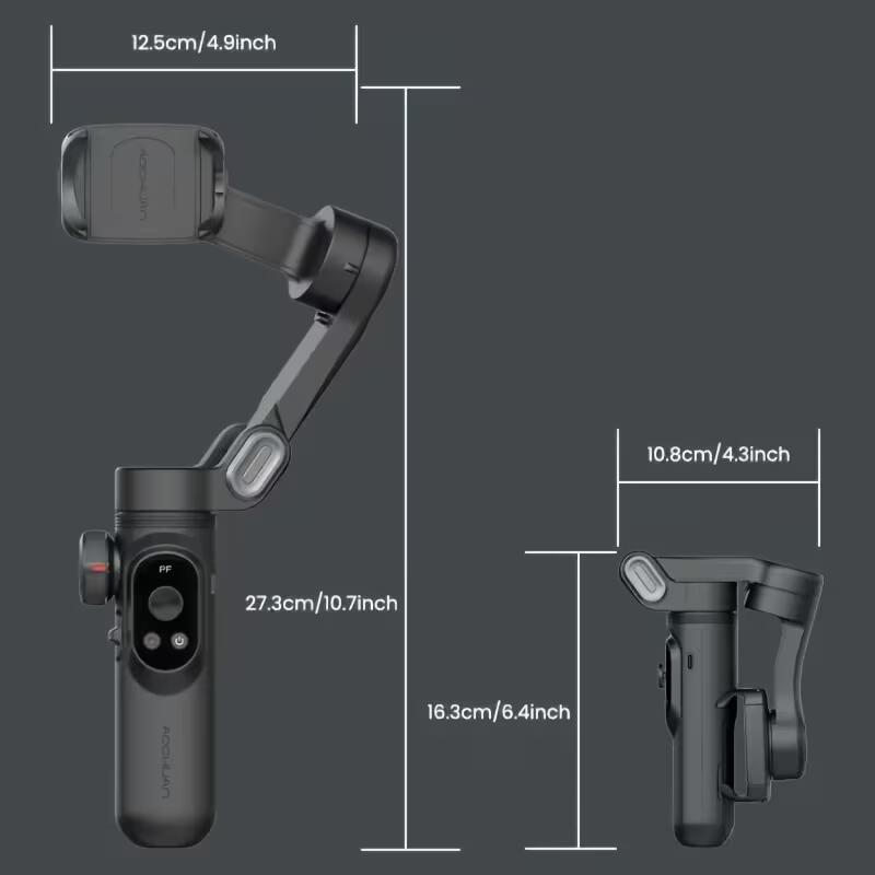 [Tiktok Youtube-hoz] Professzionális 3 tengelyes okostelefon gimbal stabilizátor kombináció RGB töltőfény hosszabbító rúd tároló tok OLED kijelző stabilizátor 15 Pro Max Tiktok Youtube-hoz (Smartxpro Combo1)