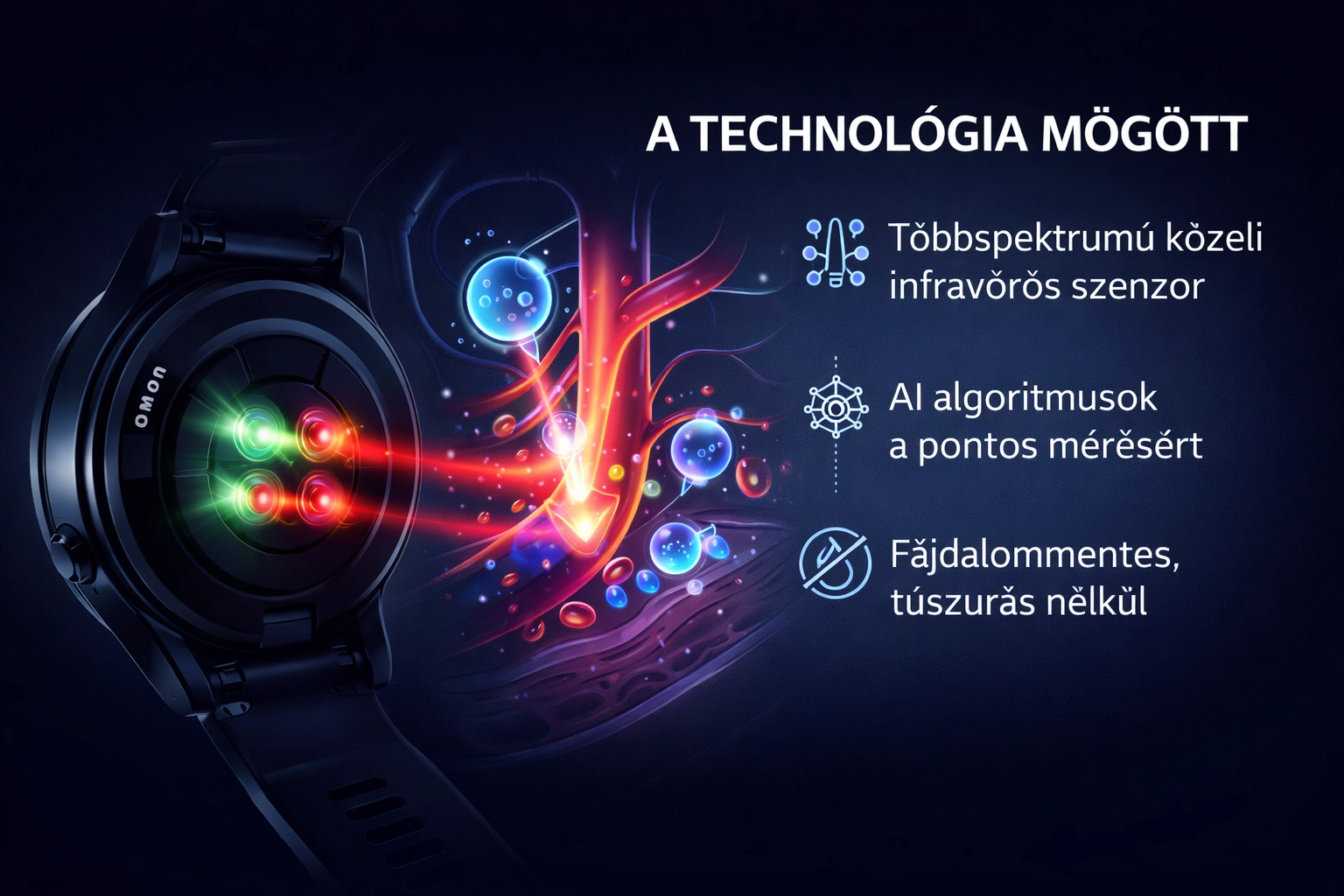 OMRON Smart GlucoWatch Pro – Fájdalommentes 4 az 1-ben Egészségmonitor