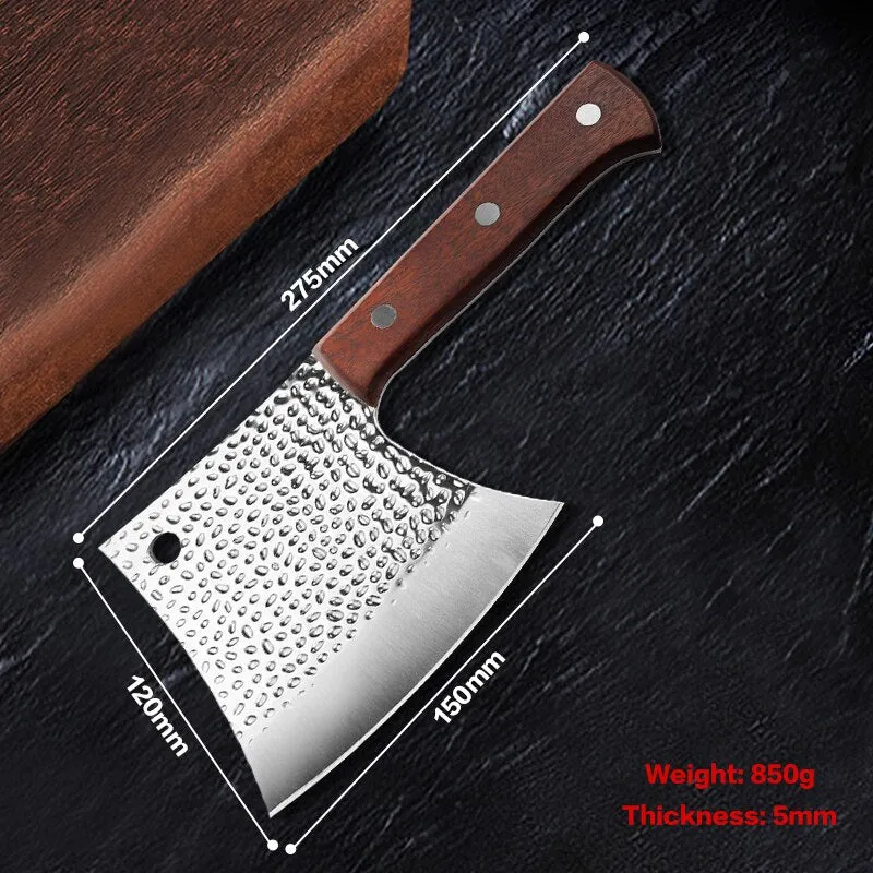 试KD 6 Inch Chop Bone Knife Heavy Duty Kitchen Meat Cleaver