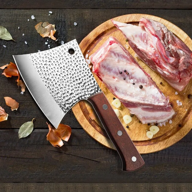 试KD 6 Inch Chop Bone Knife Heavy Duty Kitchen Meat Cleaver
