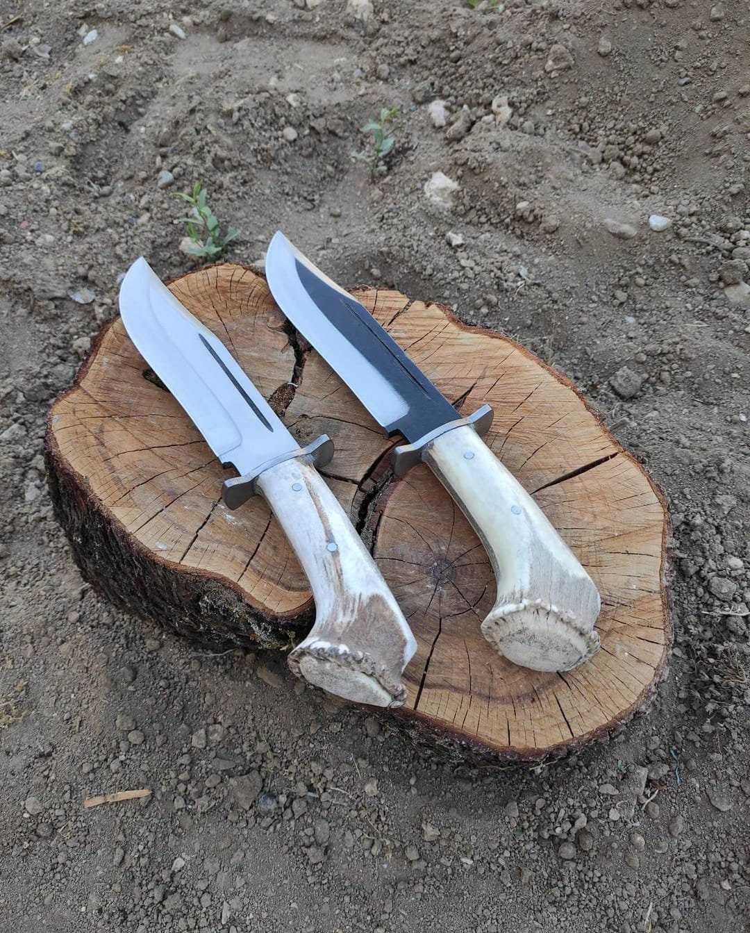 🔥Cuțit cu mâner de coarne din oțel forjat manual ca cadou pentru iubit