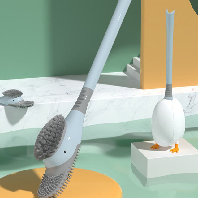 2 w 1 Silikonowa szczotka toaletowa do montażu na ścianie