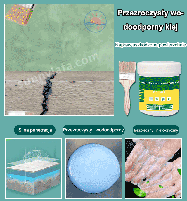 Przezroczysty wodoodporny klej