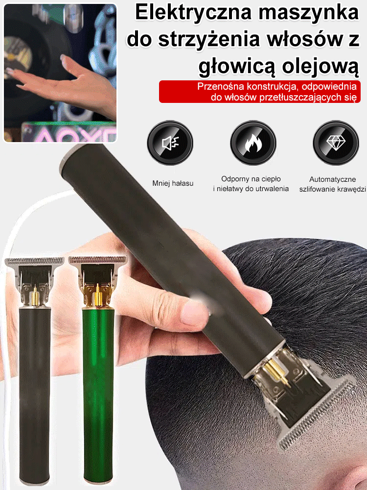 【Cichy, nie zacinający się】 elektryczny trymer do stylizacji włosów