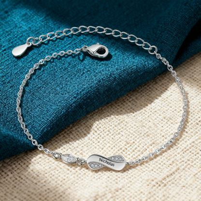 Personalised Silver Bracelet with 1–5 Engraved Names