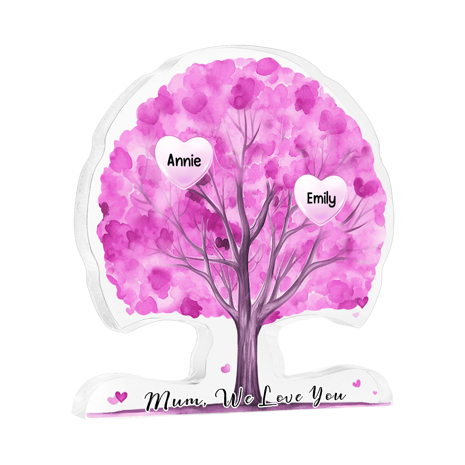 Personalised Heart Family Tree Ornament – Custom 2 Names & 1 Text – 3 Styles Available - Unique Mother's Day Gift for Her | Jessemade