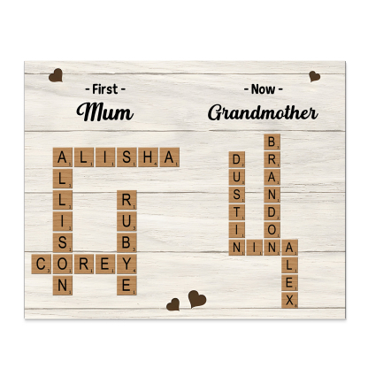 [Copy]Personalised Wooden Ornament – with Custom 2 Names – "Grandkids Fill a Place in Your Heart" – Unique Gift for Grandma | Jessemade