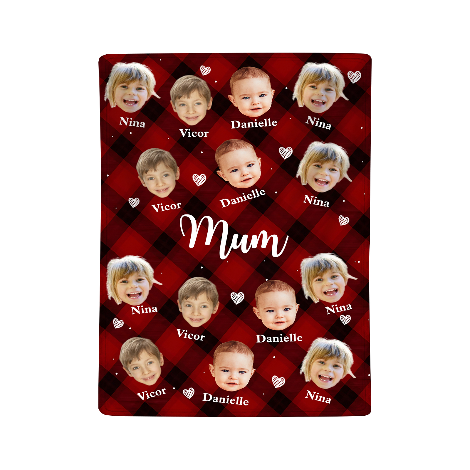 Personalised Flannel Blanket – with Custom 2 Characters & Names – Unique Mother's Day Gifts for Her | Jessemade