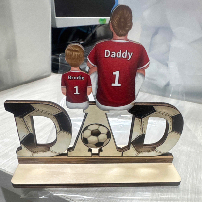 2-5 Names Personalised Football Dad Ornament - Custom Decoration Plaque for Father | Jessemade