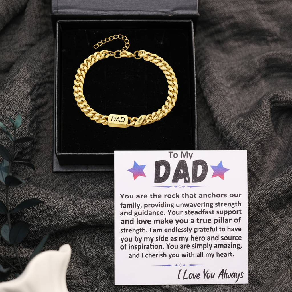 Personalised 1-6 Names Cuban Chain Bracelet Custom Text Engraved Gift for Men | Jessemade