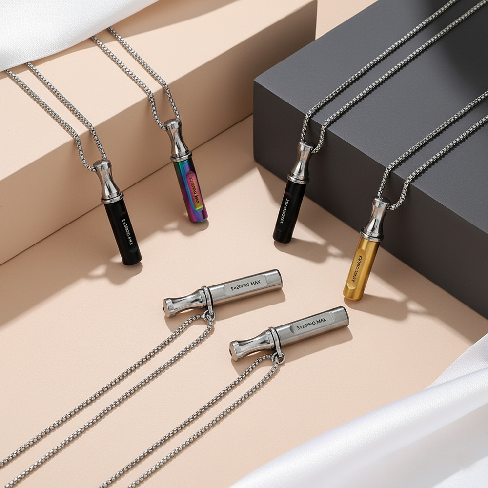 Anxiety Relief Stainless Steel Breathing Necklace