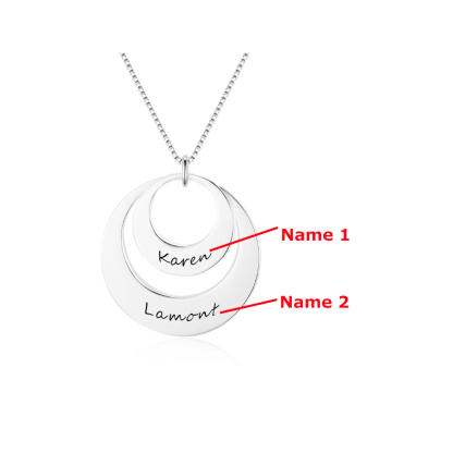 Personalised 2 Circle Interlocking Necklace