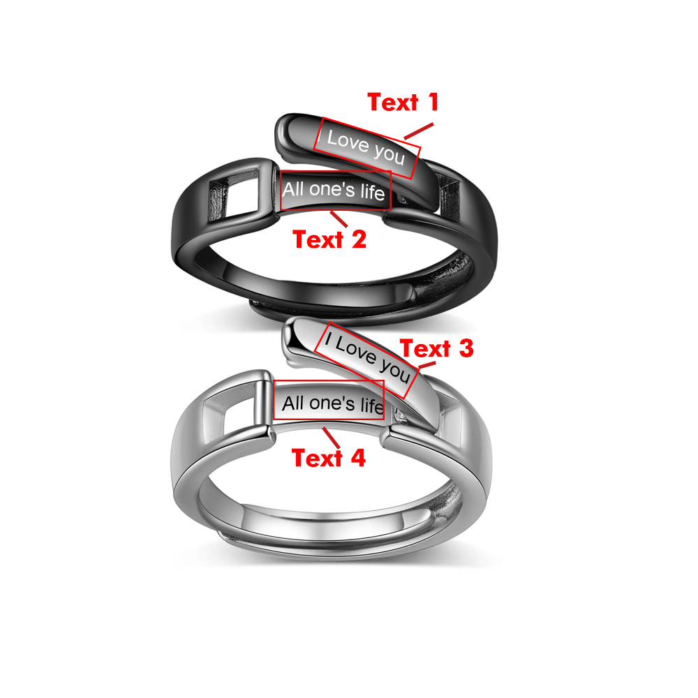 Couple Ring Personalised Matching Rings Gift for Couple