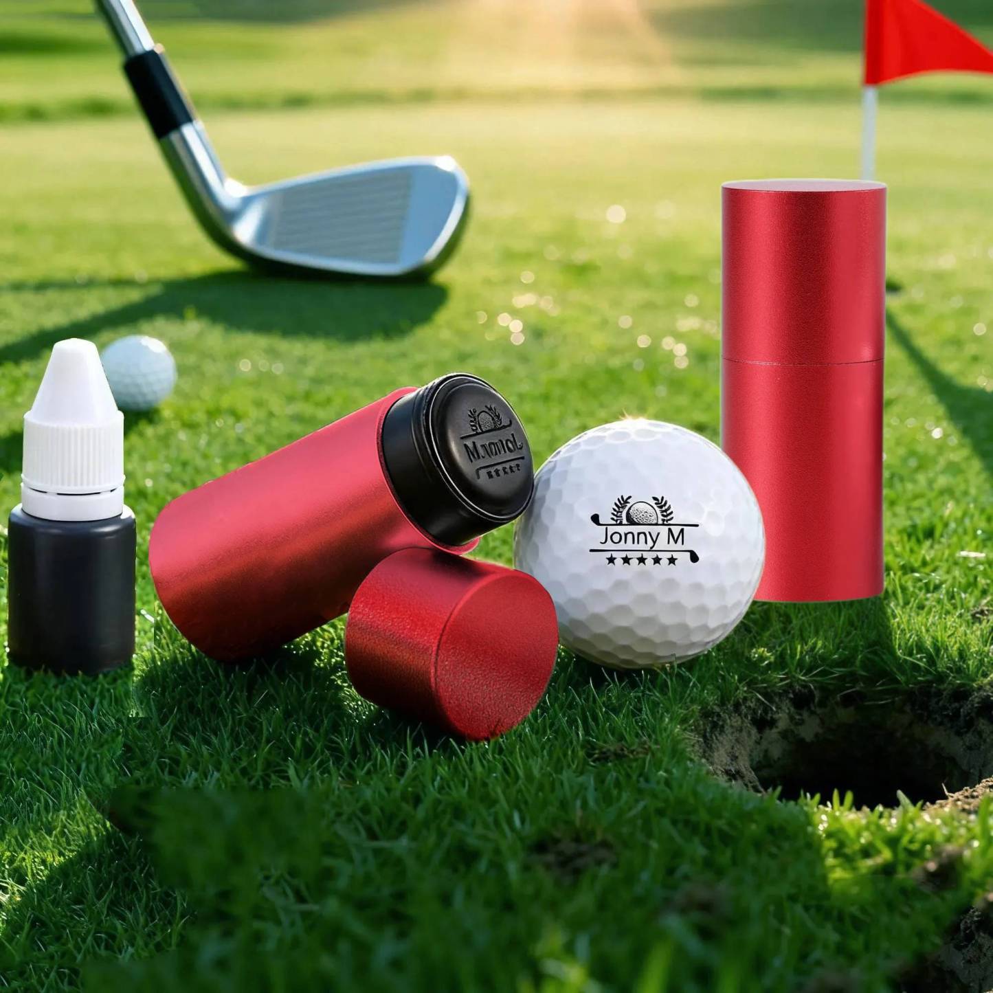 Personalised Golf Ball Stamp, Sleek Metal Case Practical Gift for Golfers