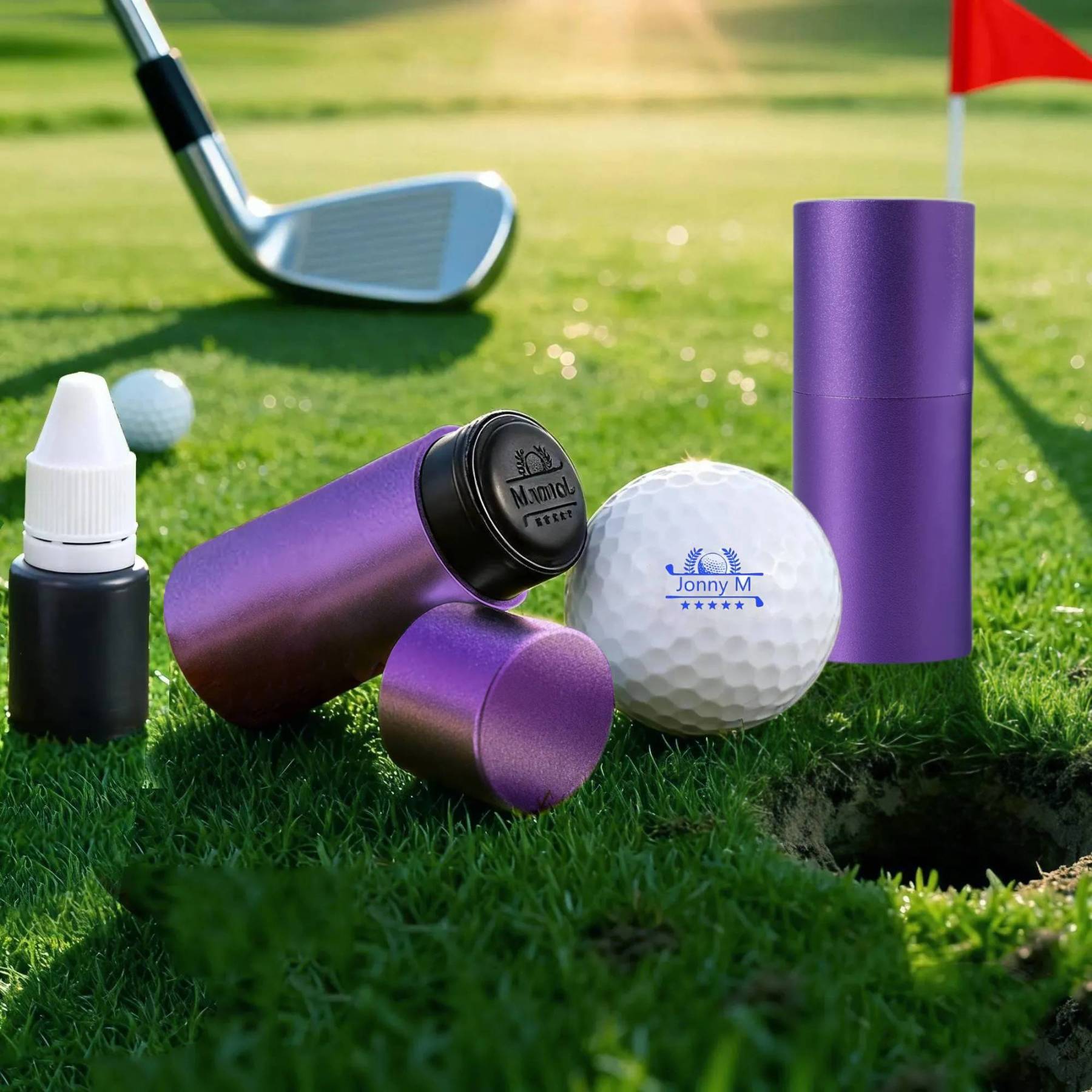 Personalised Golf Ball Stamp, Sleek Metal Case Practical Gift for Golfers