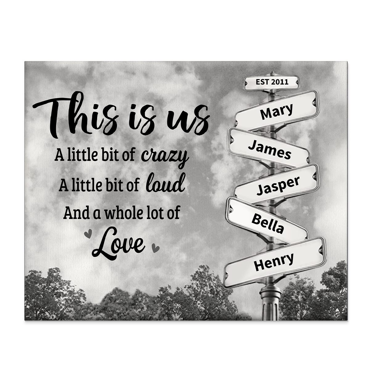 This Is Us And A Whole Lot Of Love - Family Personalised Custom 2-8 Name Wooden Ornaments Gift For Family | Jessmade