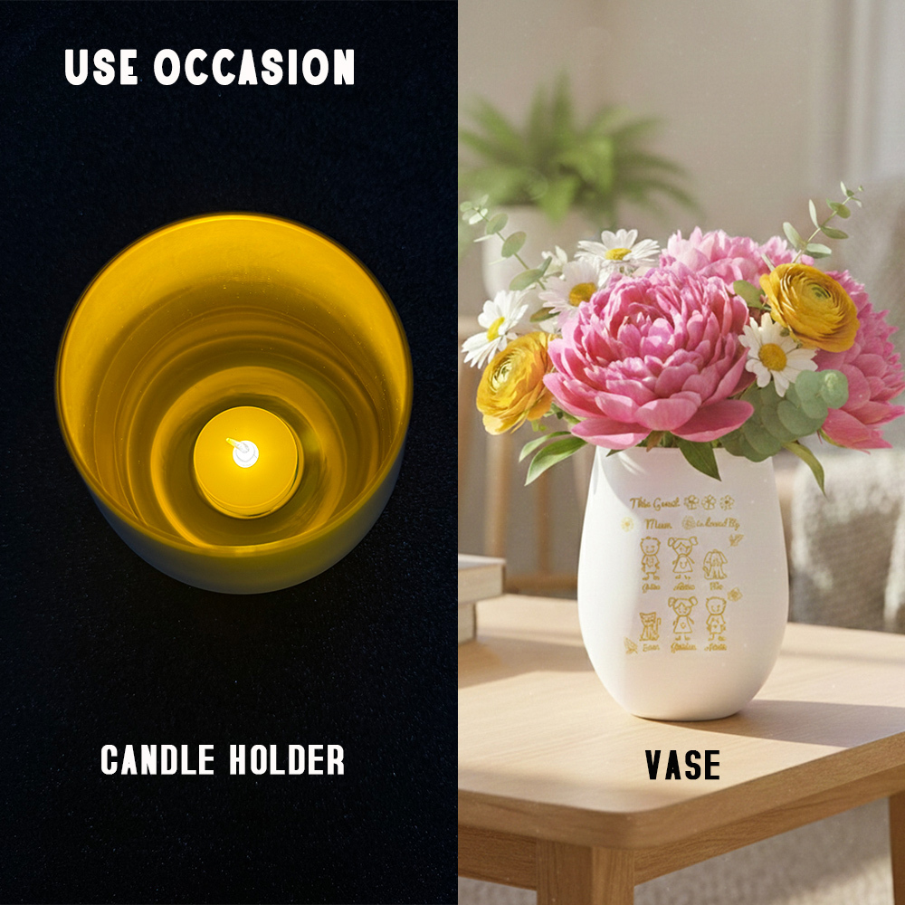 Personalised Gold-Interior Glass Candle Holder For Mum Nan Grandma