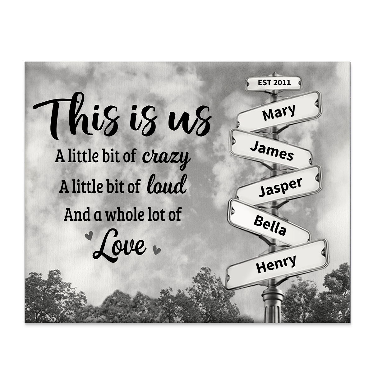 This Is Us And A Whole Lot Of Love - Family Personalised Custom 2-8 Name Wooden Ornaments Gift For Family | Jessmade