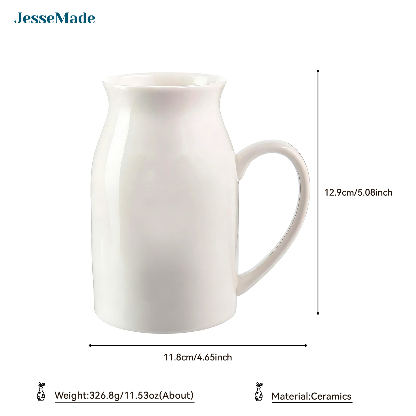 Personalised Floral Name Pitcher – “First Mum, Now Nan” Ceramic Flower Vase | Jessemade