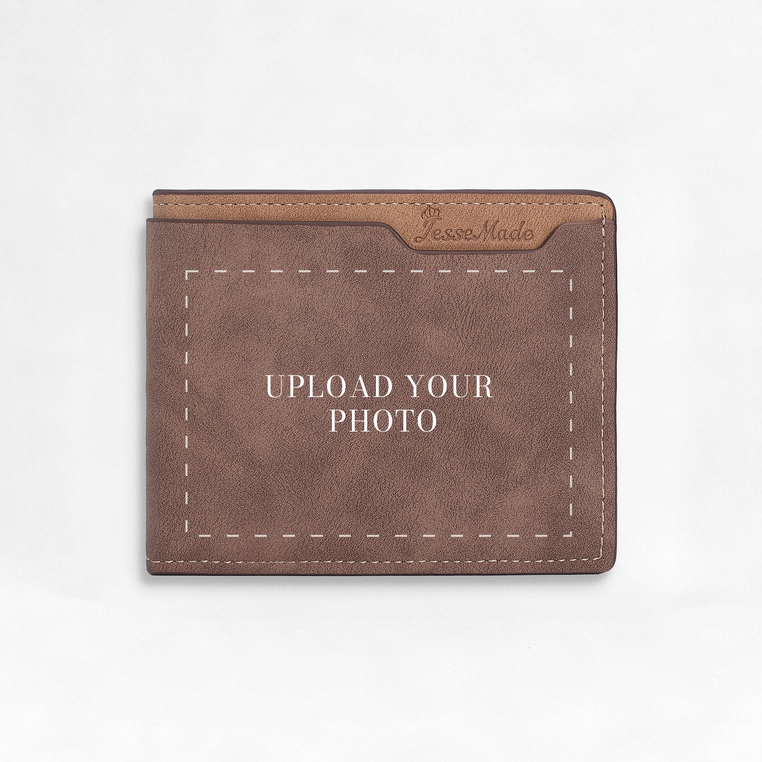 Personalised PU Leather Men’s Wallet with Custom Photo & Name & Letter Christmas Couple Gift for Him | Jessemade