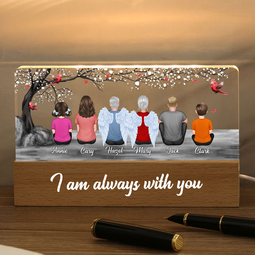 Personalised Angel Wings Memorial Night Light Desktop Decoration, Custom LED Lighting Bedroom Decoration