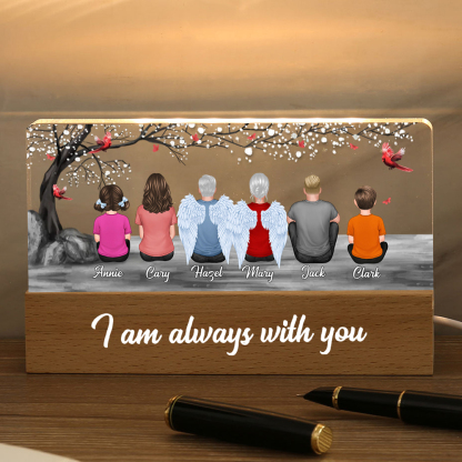 Personalised Angel Wings Memorial Night Light Desktop Decoration, Custom LED Lighting Bedroom Decoration