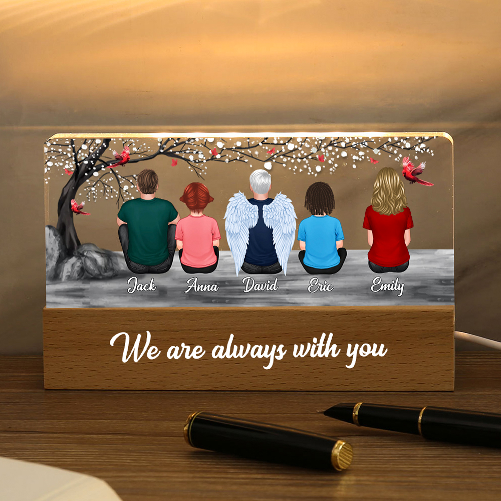 Personalised Angel Wings Memorial Night Light Desktop Decoration, Custom LED Lighting Bedroom Decoration