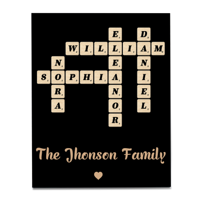 Personalized Family Crossword Art - Custom Names, A Forever Treasured Poster | Jessemade