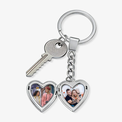 Personalised Photo Keyring Custom 2 Photos Gifts For Him