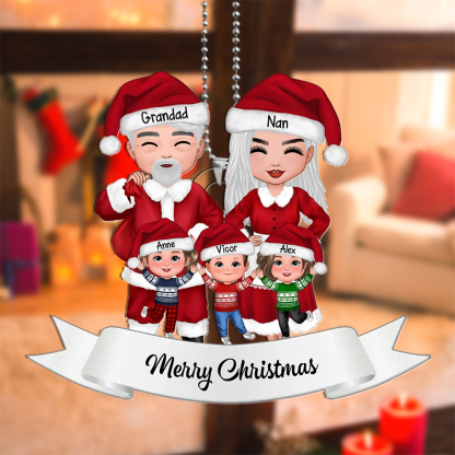 Personalised Christmas Ornament – Custom 3-8 Names Family Christmas Gift for Grandad and Nan | Jessemad