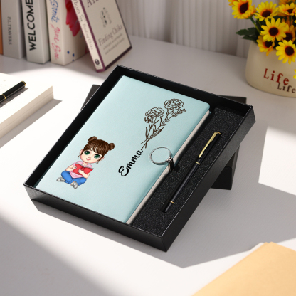 Personalised A5 Notebook Gift Set with Custom Name & Cute Illustration | Back to school gifts | Jessemade