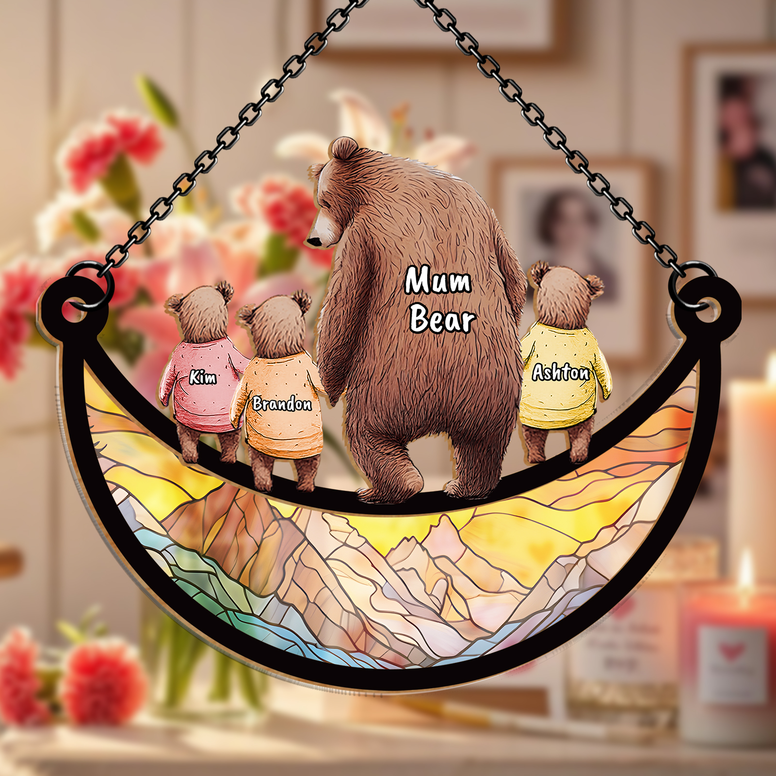 Personalised Mama Bear Hanging Ornament – Custom Bear Family Names | Jessemade