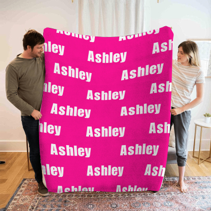 Personalised Name Family Blanket High-Quality Super Soft, Birthday/Chr