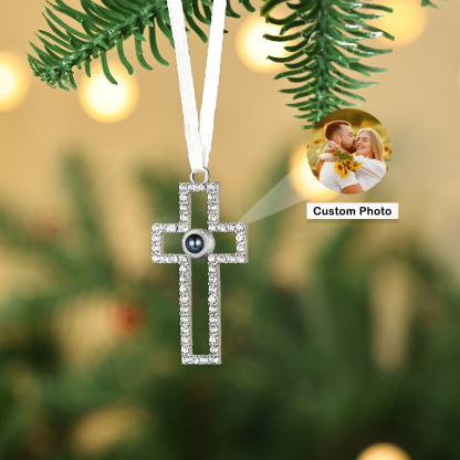 Personalized Photo Projection Cross Ornament – A Heartfelt Christmas Gift for Family | Jessemade