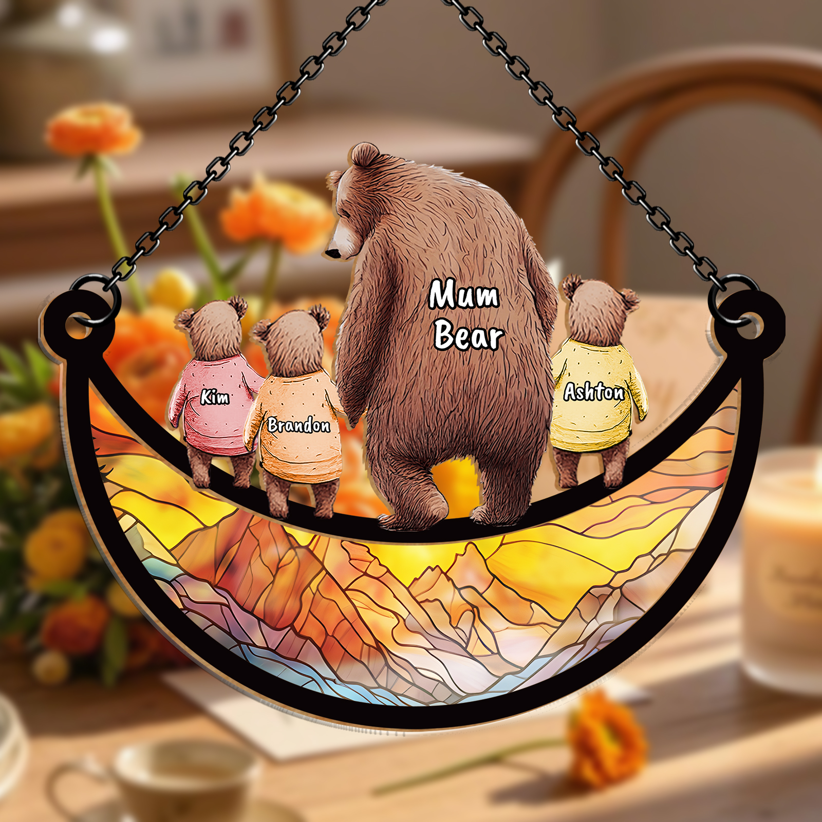 Personalised Mama Bear Hanging Ornament – Custom Bear Family Names | Jessemade