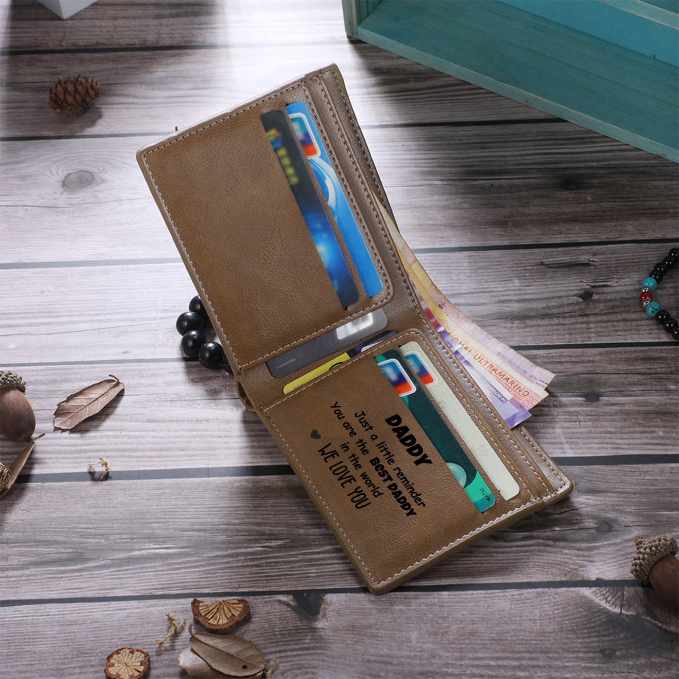 Personalised Best Daddy Wallet – With Children’s Names & Custom Message Gift for Dad | Jessemade