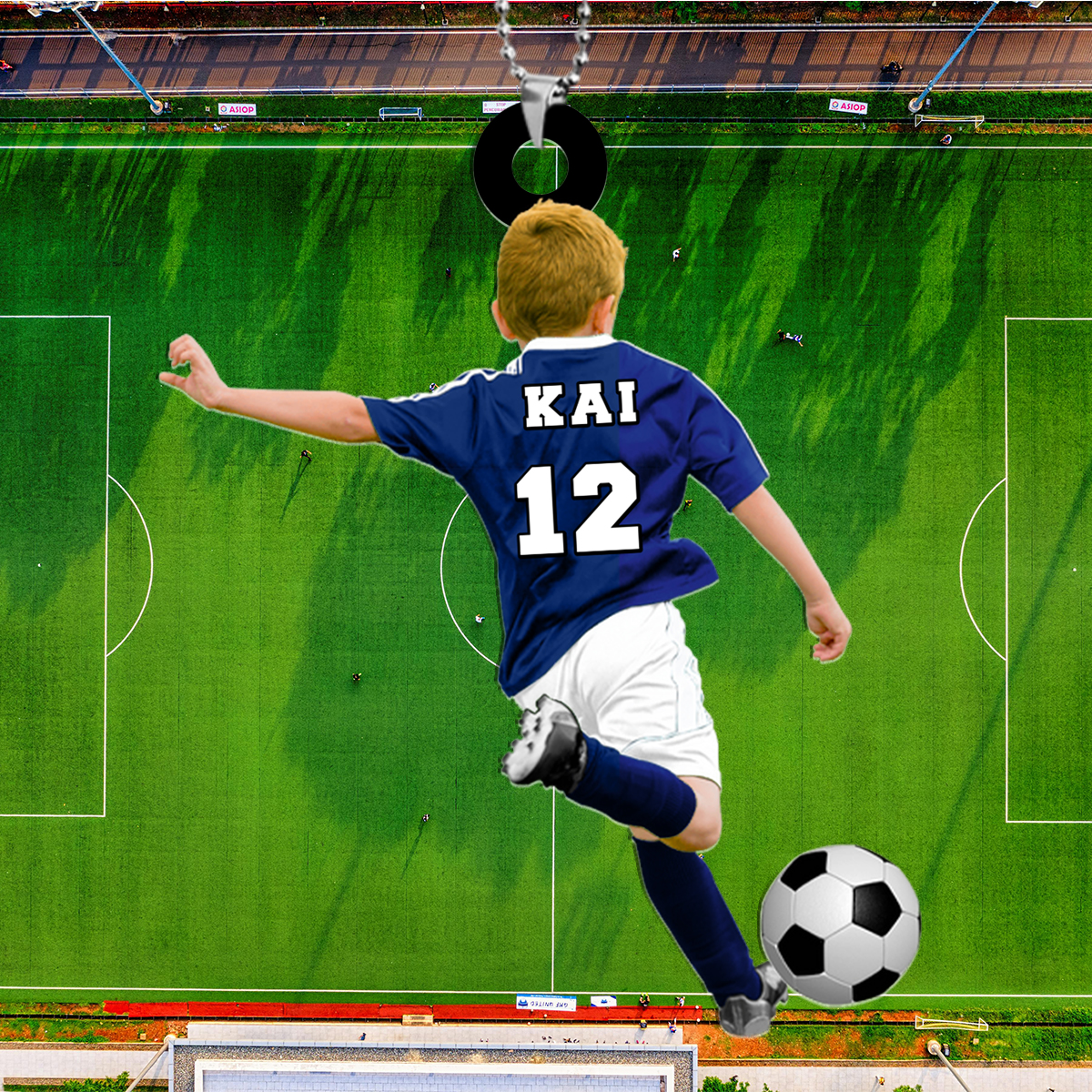 Name & Number Personalised Football Pendant - Gift for Children | Jessemade