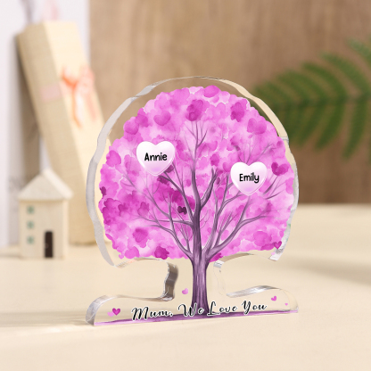 Personalised Heart Family Tree Ornament – Custom 2 Names & 1 Text – 3 Styles Available - Unique Mother's Day Gift for Her | Jessemade