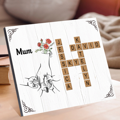 [Copy]Personalised Wooden Ornament – Custom 2 Names & 2 Texts – Family Tree "Mum, We Love You" Design – Unique Mother's Day Gifts for Her | Jessemade
