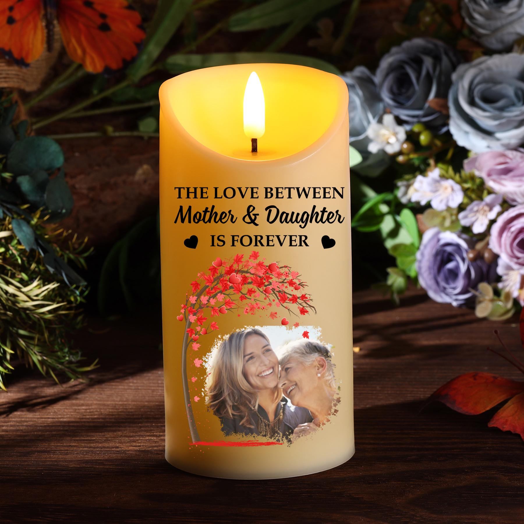 Personalised 2-4 Names Mum LED Candle, Custom First My Mother Forever My Friend Candle Gift For Mum | Jessemade