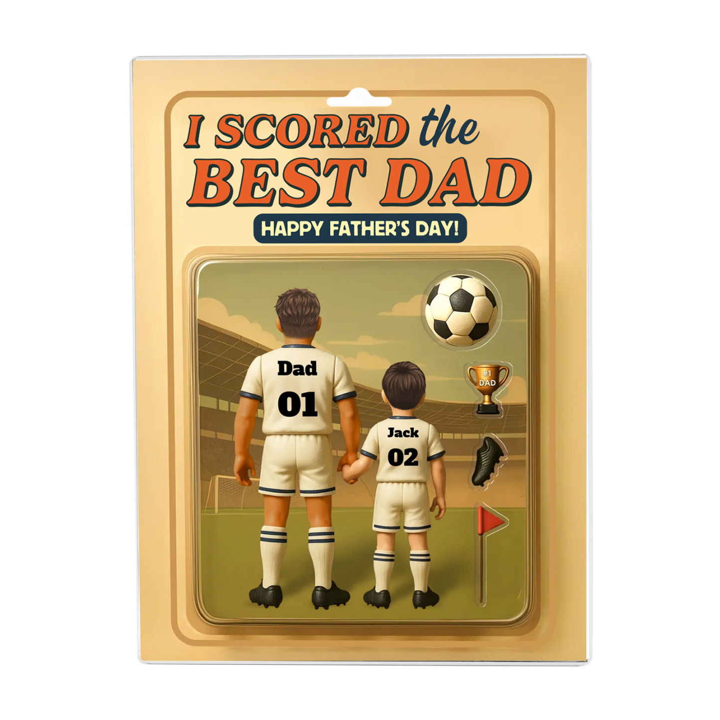 Father’s Day Gift Set – Personalised Bracelet for Men & "I Scored the Best Dad" Acrylic Plaque | Jessemade